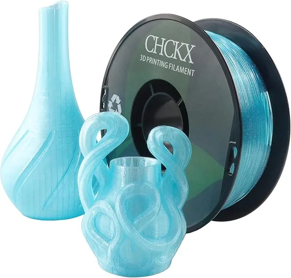 CHCKX CHCKX Crystal Rainbow PLA 3D Printer Filament, Dimensional Accuracy +/-, 1kg (2.2lbs), Crystal Blue