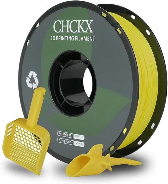 CHCKX CHCKX PETG 3D Printer Filament, Dimensional Accuracy +/-, 1kg Spool(2.2lbs) Fit for Most 3D Printers, Yellow