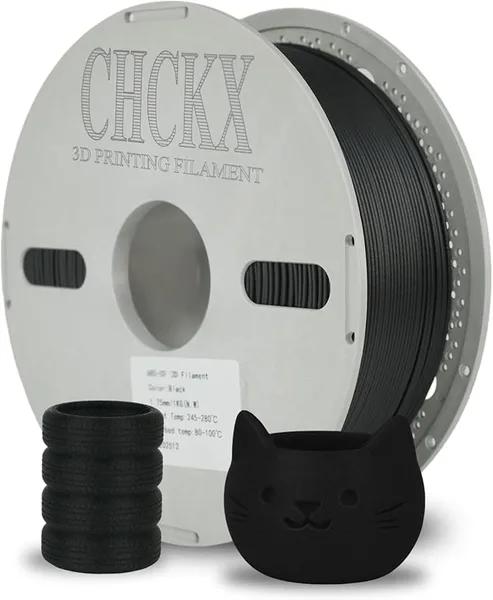 CHCKX CHCKX Carbon Fiber PLA Filament PLA-CF Filament 1KG Strong 3D Printer Filament Dimensional Accuracy +/- for Most FDM 3D Printers