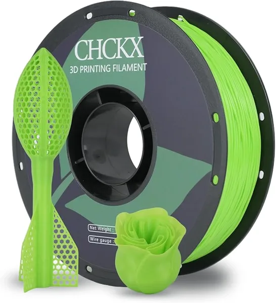 CHCKX CHCKX TPU 98A 3D Printer Filament Flexible Soft 3D Printing Filament Abrasion Resistant,Dimensional Accuracy +/-, 1KG Spool(2.2lbs) for Most FDM 3D Printers.(Green)