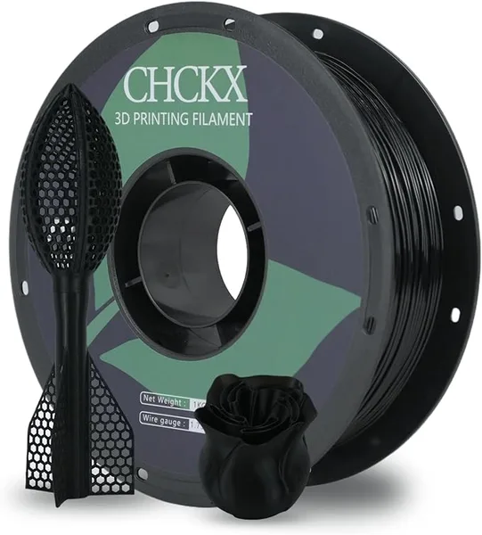 CHCKX CHCKX TPU 98A 3D Printer Filament Flexible Soft 3D Printing Filament Abrasion Resistant,Dimensional Accuracy +/-, 1KG Spool(2.2lbs) for Most FDM 3D Printers. (Black)