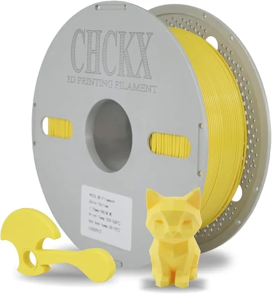 CHCKX CHCKX PCTG Filament Yellow for 3D Printing Better Than PETG Filament Tough High Strength Excellent Layer Adhesion High Temperature