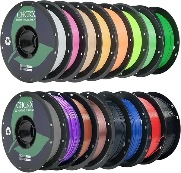 CHCKX CHCKX 16KG PETG Filament Bundle Black+Pearl White+Tech Gray+Red+Forest Green+Klein Blue+Purple+Skin+Bright Green+Egg Yolk+Orange Yellow+Coffee+Navy Grey+Grass Green+Strawberry Red+Coffee Gold