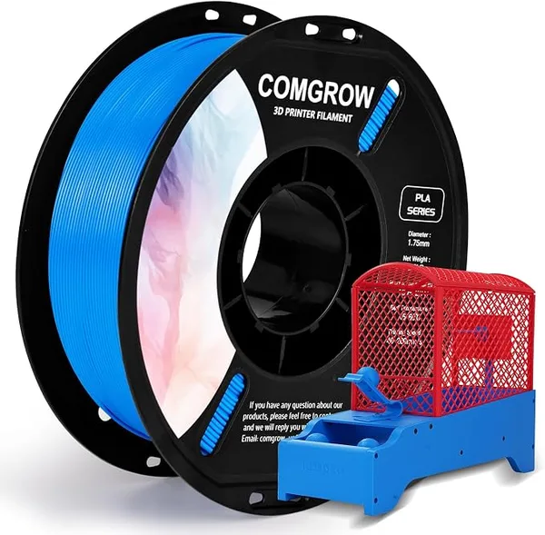 Comgrow Comgrow PLA 3D Printer Filament, 3D Printer PLA Filament, Dimensional Accuracy +/-, 1KG Spool PLA Blue
