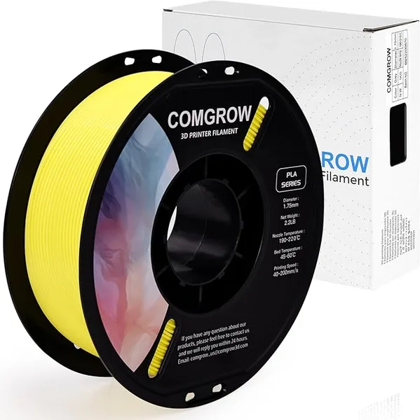 Comgrow Comgrow PLA 3D Printer Filament, 3D Printer PLA Filament, Dimensional Accuracy +/-, 1KG Spool PLA Yellow