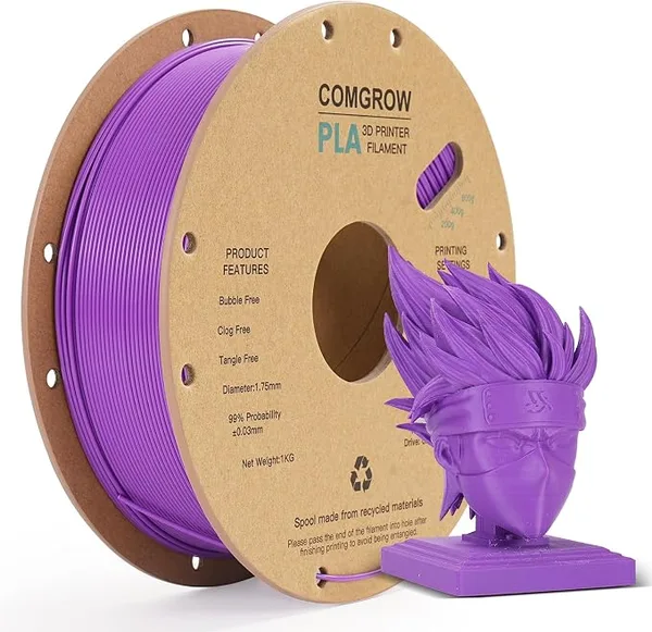 Comgrow Comgrow PLA 3D Printer Filament, 3D Printer PLA Filament, Dimensional Accuracy +/-, 1KG Spool PLA Lavender Purple
