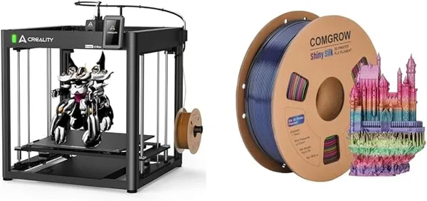 Comgrow Creality Ender 5 Max 3D Printer, with/s Max Printing Speed,Auto Leveling 300℃ High Temp Precise Linear Rail Dual Z Axis Extruder Beefy Frame and Silk 3D Printer Filament