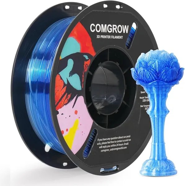 Comgrow Comgrow PETG 3D Printer Filament, High Precision and Tough 3D Printer Filament 1kg (2.2LBS), Dimensional Accuracy +/-, Fit Most 3D Printers Gradient Blue White