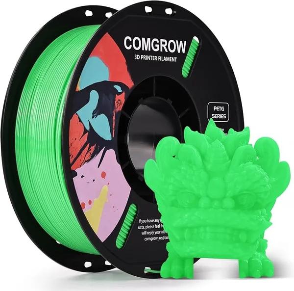 Comgrow Comgrow PETG 3D Printer Filament, High Precision and Tough 3D Printer Filament (2LBS), Dimensional Accuracy +/-, Fit Most 3D Printers Grass Green
