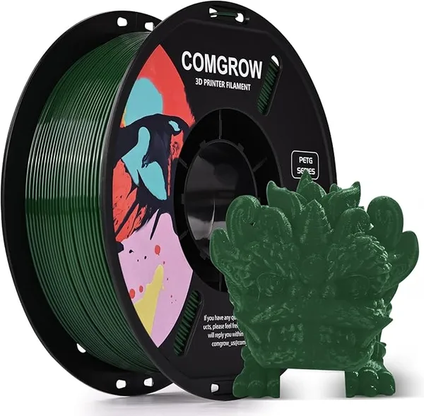 Comgrow Comgrow PETG 3D Printer Filament, High Precision and Tough 3D Printer Filament (2LBS), Dimensional Accuracy +/-, Fit Most 3D Printers Military Green