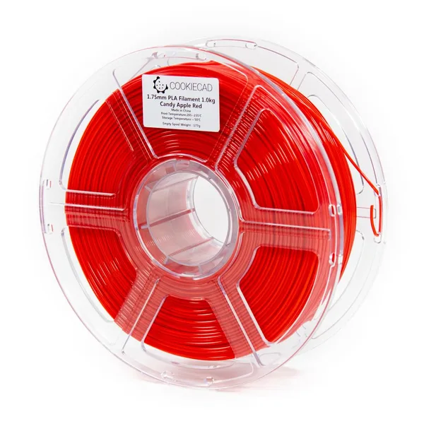 Cookiecad Candy Apple Red PLA Filament, 1kg