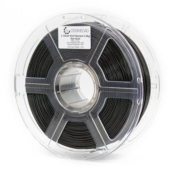 Cookiecad Star Dust Glitter Black PLA Filament, 1kg