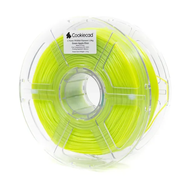 Cookiecad TPU Green Apple Elixir TPU 95A Filament, 12 x 1kg