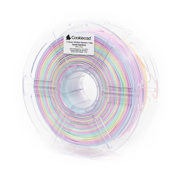Cookiecad TPU Pastel Rainbow TPU 95A Filament, 1kg
