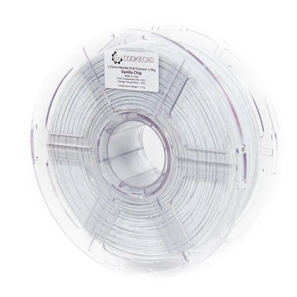 Cookiecad Vanilla Chip Marble PLA Filament, 12 x 1kg