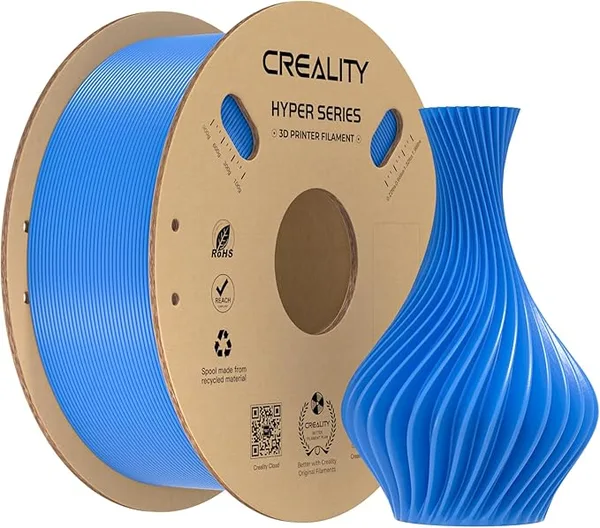 Creality Creality Hyper PLA Filament, High-Speed Printing 30–/s, Smooth Extrusion and Stable Printing, Low Stringing,Consistent Performance 3D Printer Filament,+/- Accuracy(Blue)