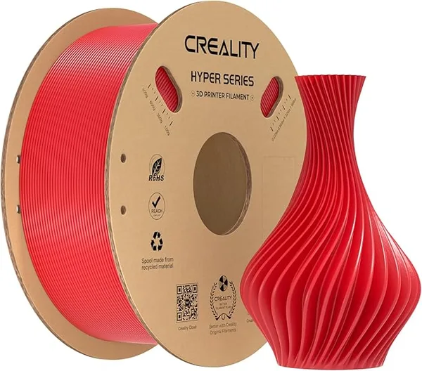 Creality Creality Hyper PLA Filament, High-Speed Printing 30–/s, Smooth Extrusion and Stable Printing, Low Stringing, Consistent Performance 3D Printer Filament,+/- Accuracy(Red)