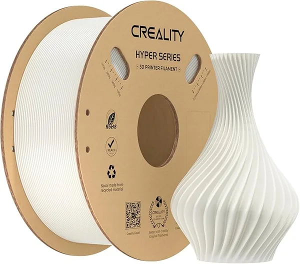 Creality Creality Hyper PLA Filament, High-Speed Printing 30–/s, Smooth Extrusion and Stable Printing, Low Stringing, Consistent Performance 3D Printer Filament,+/- Accuracy(White)