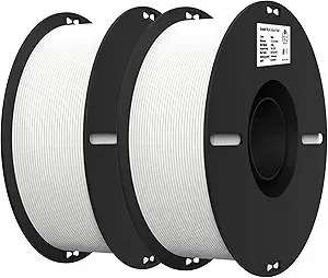 Creality Creality 3D Printer Filament, PLA Filament Bundle 2Kg for 3D Printing, Ender PLA Filament No-Tangling, Strong Bonding & Overhang Performance, Accuracy +/- (White & White 2-Pack)