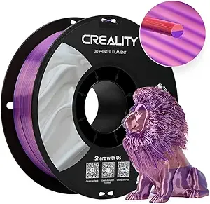Creality Creality Silk PLA Filament, PLA 3D Printer Multicolor Filament, Smooth and Delicate Silky Touch, Silk Shiny PLA Filament +/-, 3D Printing Filament 1KG/2.2lb (Pink-Purple)