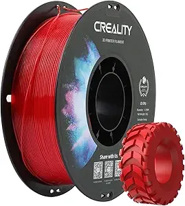 Creality Creality 95A TPU Filament, Flexible Filament, High Hardness & Resilience, Soft Adhesive Material, Elastic, 1kg(2.2lbs) TPU Filament for 3D Printer (Red)