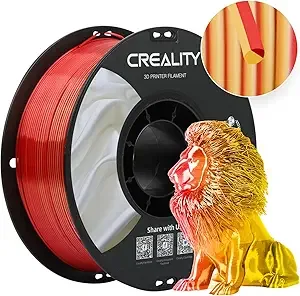Creality Creality Silk Filament, PLA 3D Printer Filament Multi Color, Smooth and Shiny, Silk Shiny PLA Filament +/-, 3D Printing Filament 1KG/2.2lb (Golden-Red)
