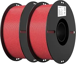 Creality Creality PLA Filament PLA 3D Printer Filament, 2kg Cardboard Spool (4.4lbs), Dimensional Accuracy +/-, Fit Most FDM Printer (Red & Red 2-Pack)