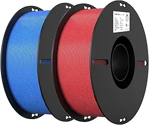 Creality Creality PLA Filament PLA 3D Printer Filament, 2kg Cardboard Spool (4.4lbs), Dimensional Accuracy +/-, Fit Most FDM Printer (Red & Blue 2-Pack)