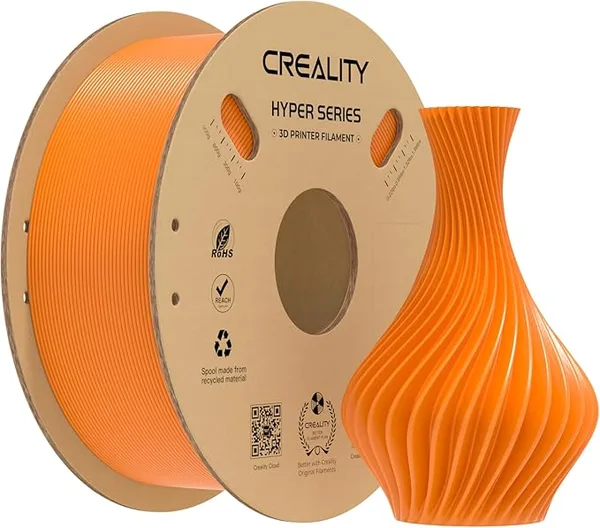 Creality Creality Hyper PLA Filament, High-Speed Printing 30–/s, Smooth Extrusion and Stable Printing, Low Stringing, Consistent Performance 3D Printer Filament,+/- Accuracy(Orange)