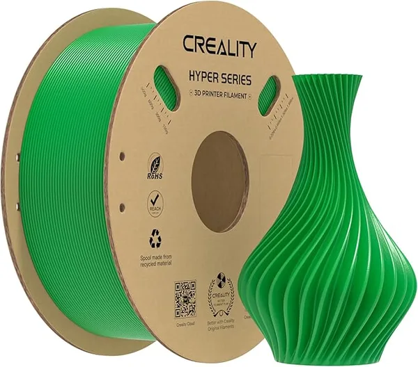Creality Creality Hyper PLA Filament, High-Speed Printing 30–/s, Smooth Extrusion and Stable Printing, Low Stringing, Consistent Performance 3D Printer Filament,+/- Accuracy(Green)