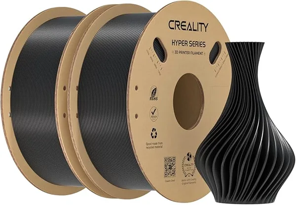 Creality Creality Hyper PLA Filament 2KG, High-Speed Printing 30–/s, Smooth Extrusion and Stable Printing, Low Stringing, 3D Printer Filament,+/- Accuracy (Black+Black)