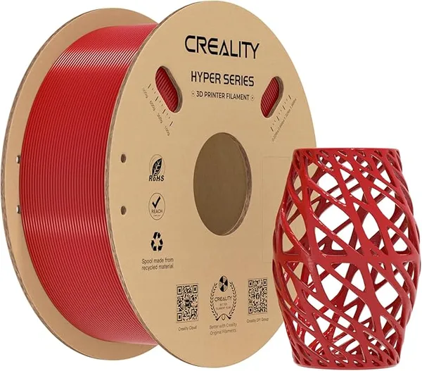 Creality Creality Hyper PETG Filament, High-Speed PETG for 30–/s Printing, Low Stringing, Strong Layer Adhesion, +/- Accuracy,Fits for Most FDM 3D Printers(Red)