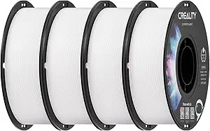Creality Creality PETG Filament 1.75 White 4 kg, 3D Printer Filament, Excellent Toughness High Precision, Odorless Non-Toxic Moistureproof, 1 kg X 4 Spools(8.8 lbs) (White 4-Pack)