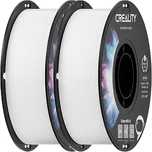 Creality Creality PETG Filament, 3D Printer Filament, Excellent Toughness High Precision, Odorless Non-Toxic Moistureproof, Accuracy +/-, 2 Pack-1kg (White & White)