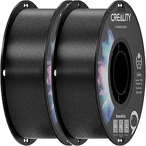 Creality Creality PETG Filament Black 2 kg, 3D Printer Filament, Excellent Toughness High Precision, Odorless Non-Toxic Moistureproof, Glossy (Black 2-Pack)