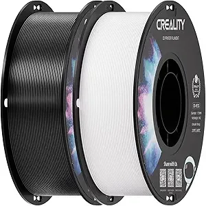 Creality Creality 2 kg Black & White PETG Filament, 3D Printer Filament Bundle, Excellent Toughness High Precision, Odorless Non-Toxic Moistureproof, Glossy, Accuracy +/-