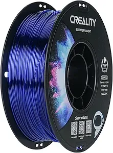 Creality Creality PETG 3D Printing Filament, Excellent Toughness High Precision, Odorless Non-Toxic Moistureproof, 1kg(2.2lbs) Glossy PETG Filament for 3D Printer (Transparent Blue)