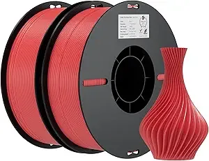 Creality Creality PLA Filament Bundle 2KG, High Precision +/- 3D Printer Filament, Consistent Extrusion, Smooth Printing, 2 Pack 1KG Spool,Fits for Most FDM 3D Printers(Red*2)