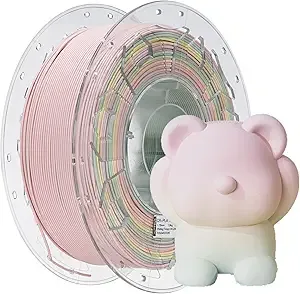 Creality Creality 3D Printer Filament, Rainbow PLA Filament, Enhanced Toughness, Dimensional Accuracy +/-, 1kg(2.2lbs), PLA Mattte Filament for Most 3D Printer