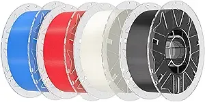Creality Creality PLA Filament Bundle 4Kg, Hyper RFID 3D Printer Filament, High Speed 30-/s, 4 Pack 1Kg Spool(2.2lbs) Multi-Color PLA, Fits for Most 3D Printers (Black,White,Red,Blue)