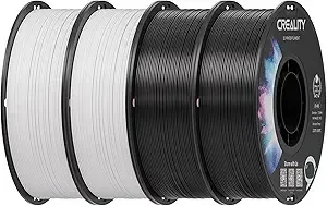 Creality Creality 4 kg Black & White ABS Filament, 3D Printer Filament Bundle, Excellent Resistance, Odorless Non-Toxic, Stability, Tough, 4 Pack-1 kg (Black, Black, White, White)