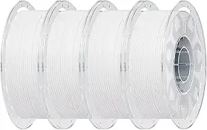 Creality Creality PLA Filament Bundle 4 kg, 3D Printer Filament Multicolor, Enhanced Toughness No Warp, Accuracy ± Printing Filament (White 4-Pack)