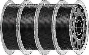 Creality Creality PLA Filament Bundle 4 kg, 3D Printer Filament Multicolor, Enhanced Toughness No Warp, Accuracy ± Printing Filament (Black 4-Pack)