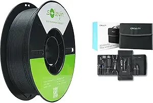Creality SOLEYIN Ultra PLA 3D Printer Filament Black Bundle with 3D Printer Tools Kit