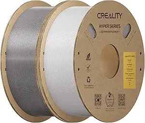 Creality Creality Hyper PETG Filament Bundle 2KG, High-Speed PETG for 30–/s Printing, Low Stringing, Strong Layer Adhesion, +/- Accuracy,Fits for Most FDM 3D Printers(White&Grey 2-Pack)