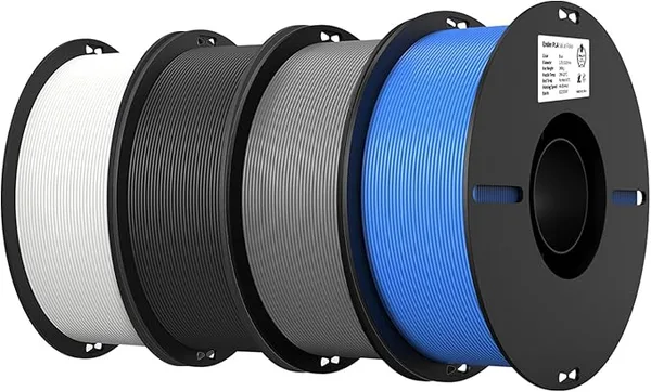 Creality Creality PLA Filament Bundle 4KG, High Precision +/- 3D Printer Filament, Consistent Extrusion, Smooth Printing, 4 Pack 1KG Spool, Fits for Most FDM 3D Printers (Black,White,Grey,Blue)