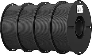 Creality Creality PLA Filament Bundle 4KG, High Precision +/- 3D Printer Filament, Consistent Extrusion, Smooth Printing, 4 Pack 1KG Spool,Fits for Most FDM 3D Printers(Black*4)