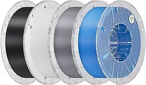 Creality Creality Hyper PLA Filament Bundle 4KG, RFID 3D Printer Filament PLA for High Speed 30-/s, Support CFS, Fits for Most 3D Printers (Black&White&Grey&Blue)