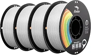 Creality Creality PLA+ Filament 4KG, 3D Printer Filament 4 Pack 1kg Cardboard Spool, Strong Toughness, No-Tangling, Accuracy +/-, Multi-Color 3D Printing Filament for Most FDM Printers(4 White)