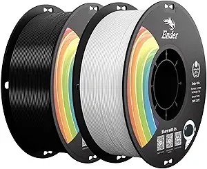 Creality Creality PLA+ Filament 2KG, 3D Printer Filament Strong Toughness No-Tangling Vacuum Packaging 3D Printing Filament Fit Most 3D Printers,Accuracy +/-, Black & White
